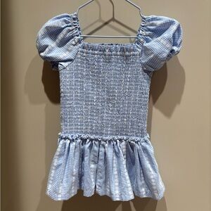 Toddler girls smocked cotton dress  Gingham Kids 2T Easter party formal